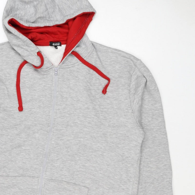 British Eagle Men’s Grey 3XL Full Zip Hooded Fleece Hoodie