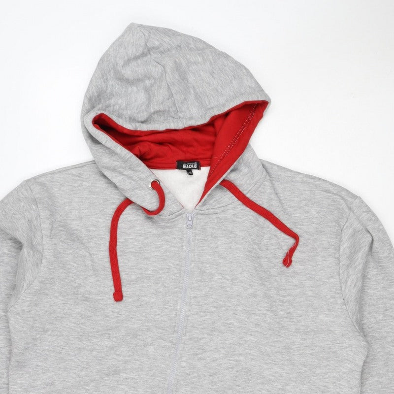 British Eagle Men’s Grey 3XL Full Zip Hooded Fleece Hoodie