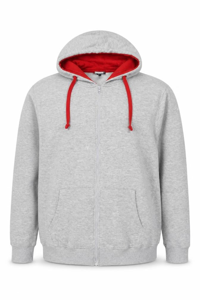 British Eagle Men’s Grey 3XL Full Zip Hooded Fleece Hoodie
