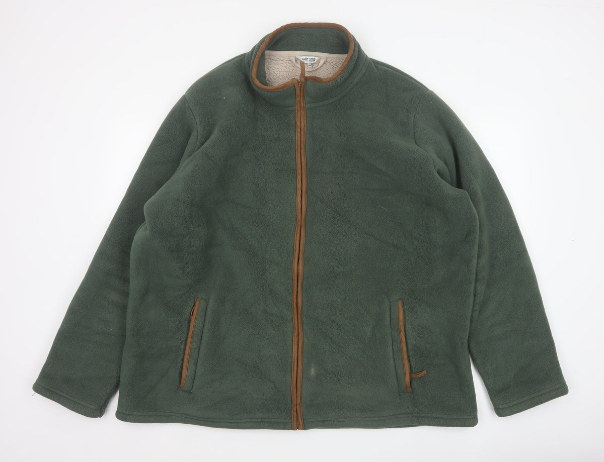 Cotton Traders Men's Green 2XL Fleece Full Zip Jacket Pockets