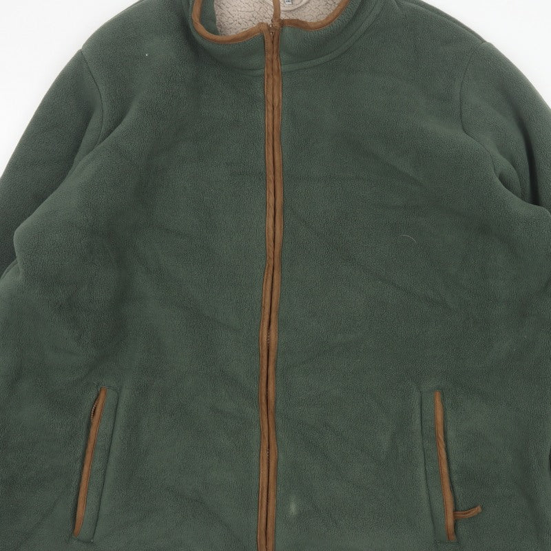 Cotton Traders Men's Green 2XL Fleece Full Zip Jacket Pockets