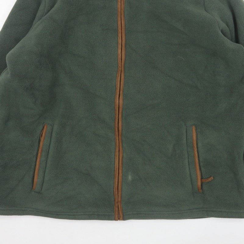 Cotton Traders Men's Green 2XL Fleece Full Zip Jacket Pockets