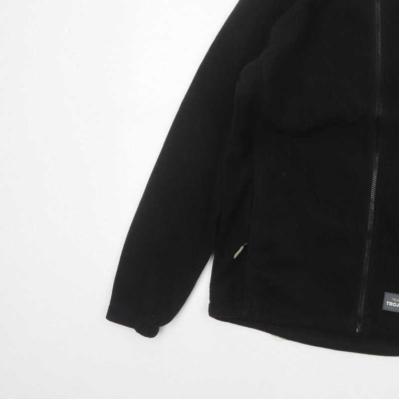 Trojan Mens Black M Full Zip Fleece Jacket Stand-Up Collar