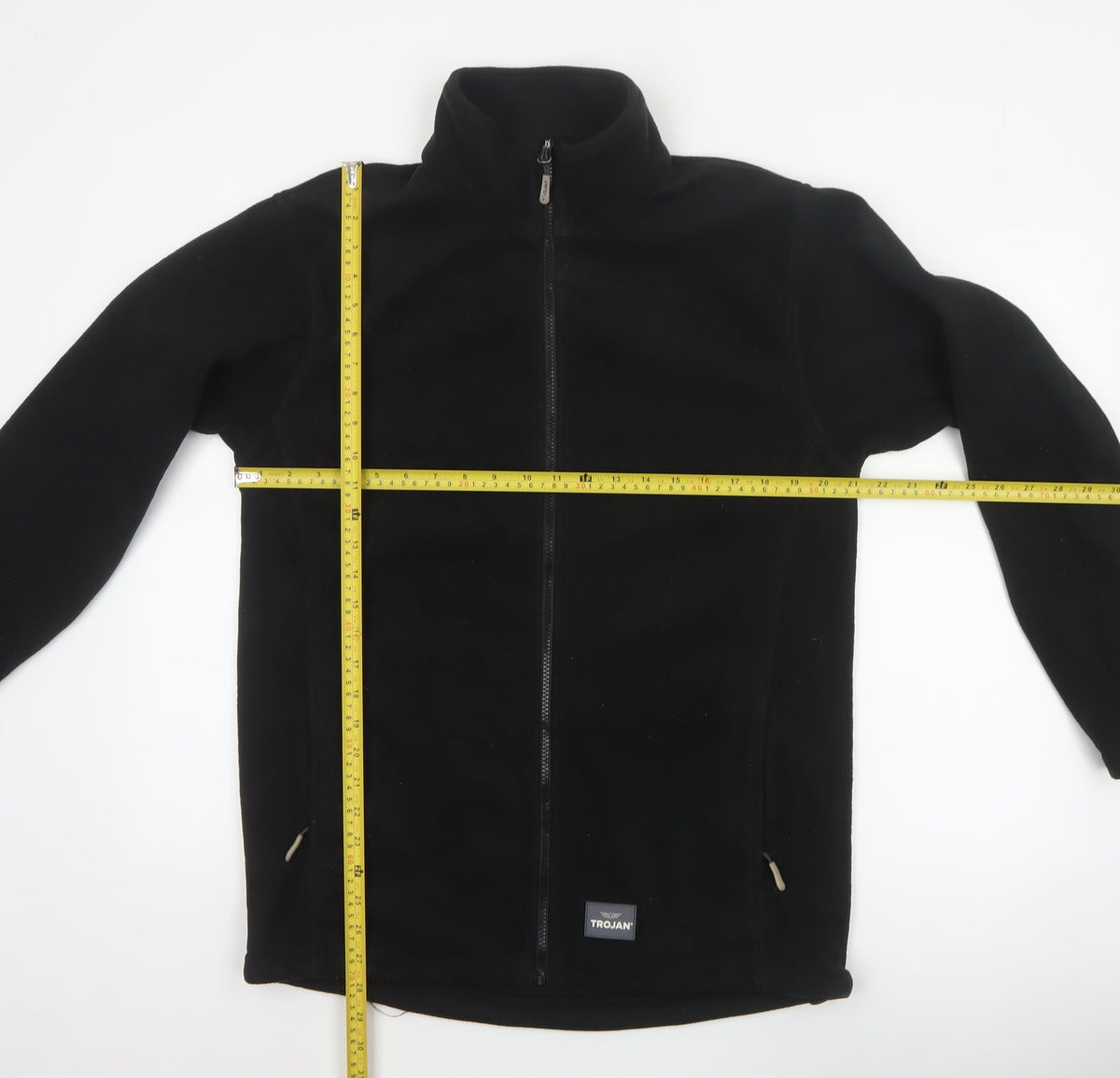 Trojan Mens Black M Full Zip Fleece Jacket Stand-Up Collar