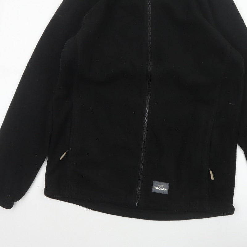 Trojan Mens Black M Full Zip Fleece Jacket Stand-Up Collar