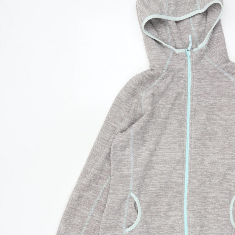 Mountain Warehouse Women Grey Full Zip Hooded Fleece UK 14