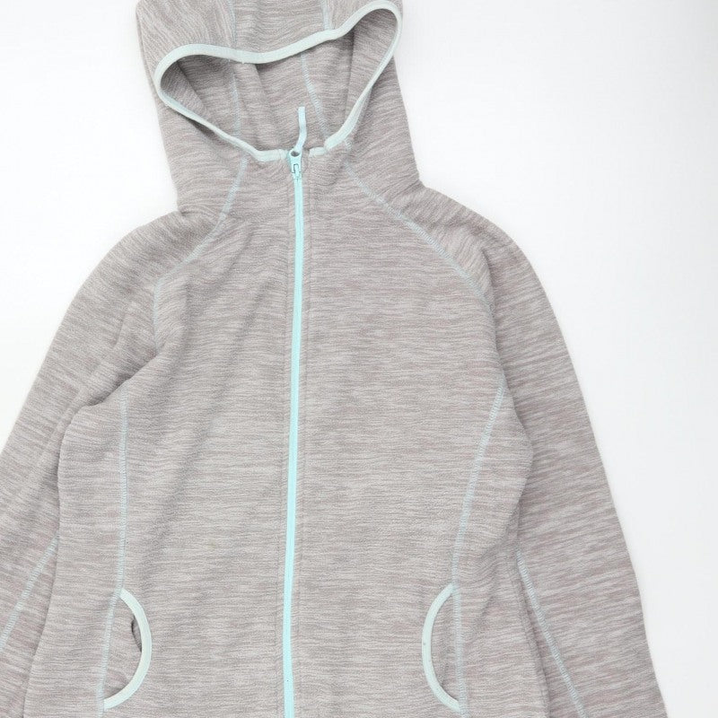 Mountain Warehouse Women Grey Full Zip Hooded Fleece UK 14