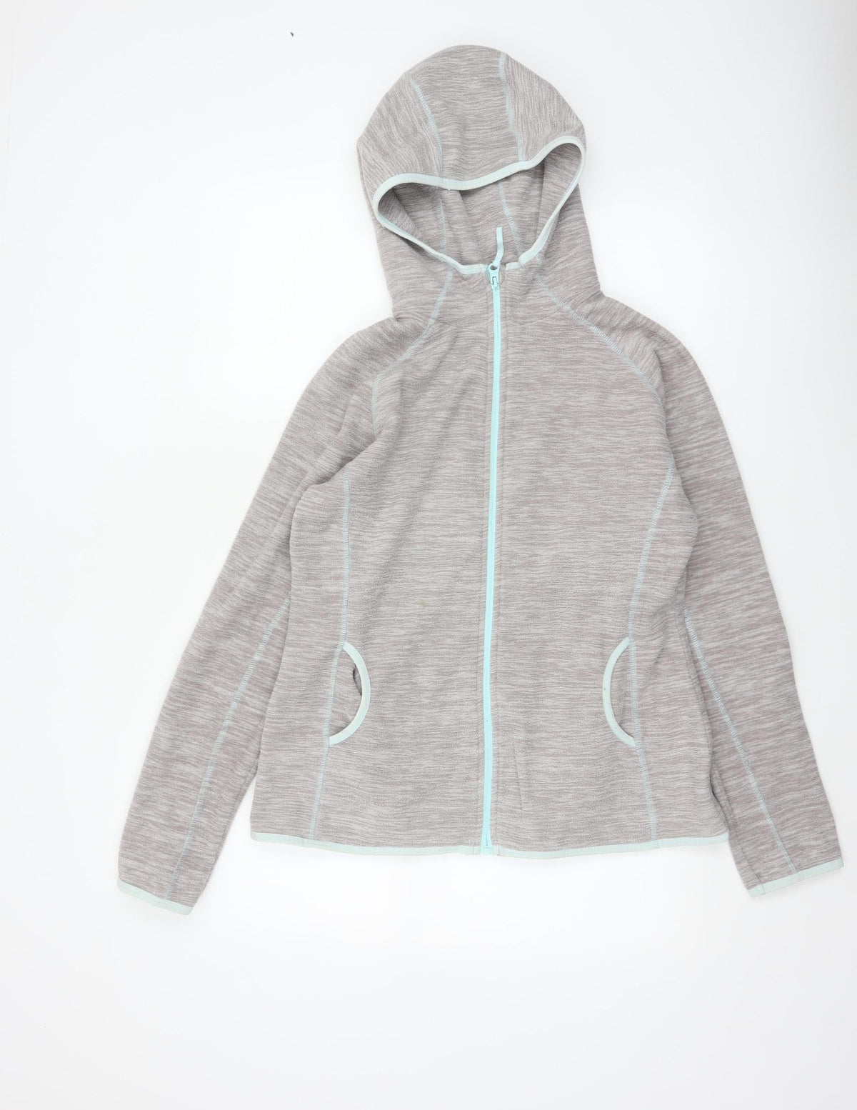 Mountain Warehouse Women Grey Full Zip Hooded Fleece UK 14