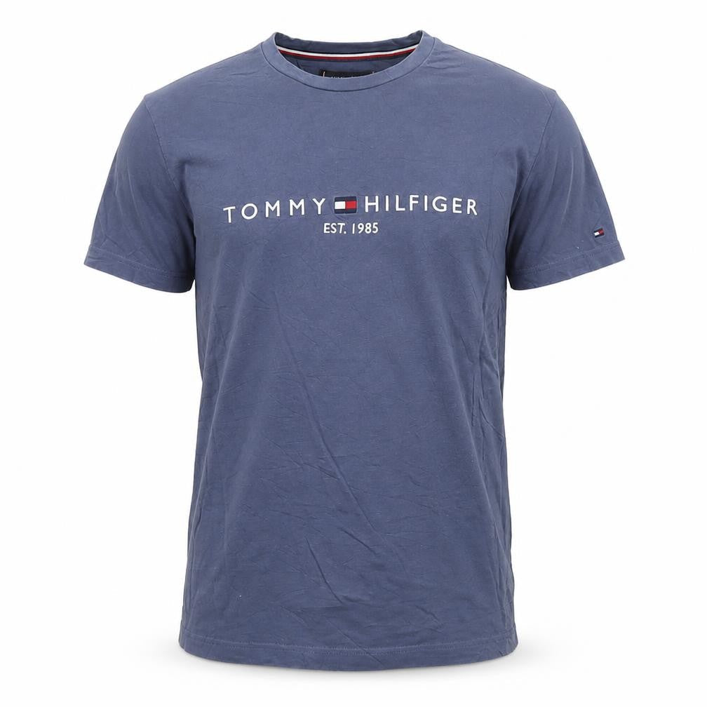 Tommy Hilfiger Mens Blue Small Logo Graphic Crew Neck T-Shirt