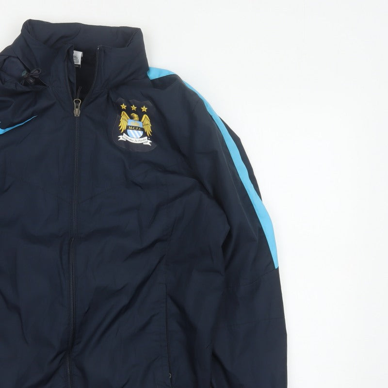 Nike Men’s Blue S Manchester City Storm-FIT Hooded Windbreaker Jacket