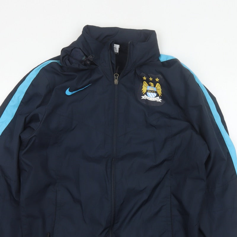 Nike Men’s Blue S Manchester City Storm-FIT Hooded Windbreaker Jacket