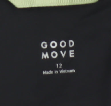M&S Goodmove Women Black UK 12 Long Hooded Parka Coat