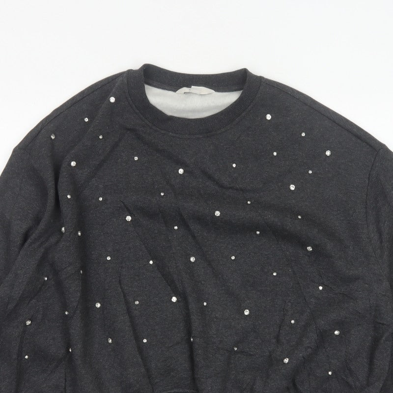 Marks and Spencer Women Black M Rhinestone Pullover Sweatshirt