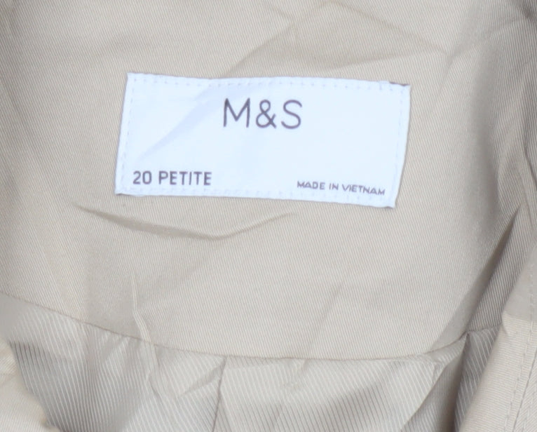 Marks & Spencer Women’s Beige UK 20 Petite Long Belted Trench Coat