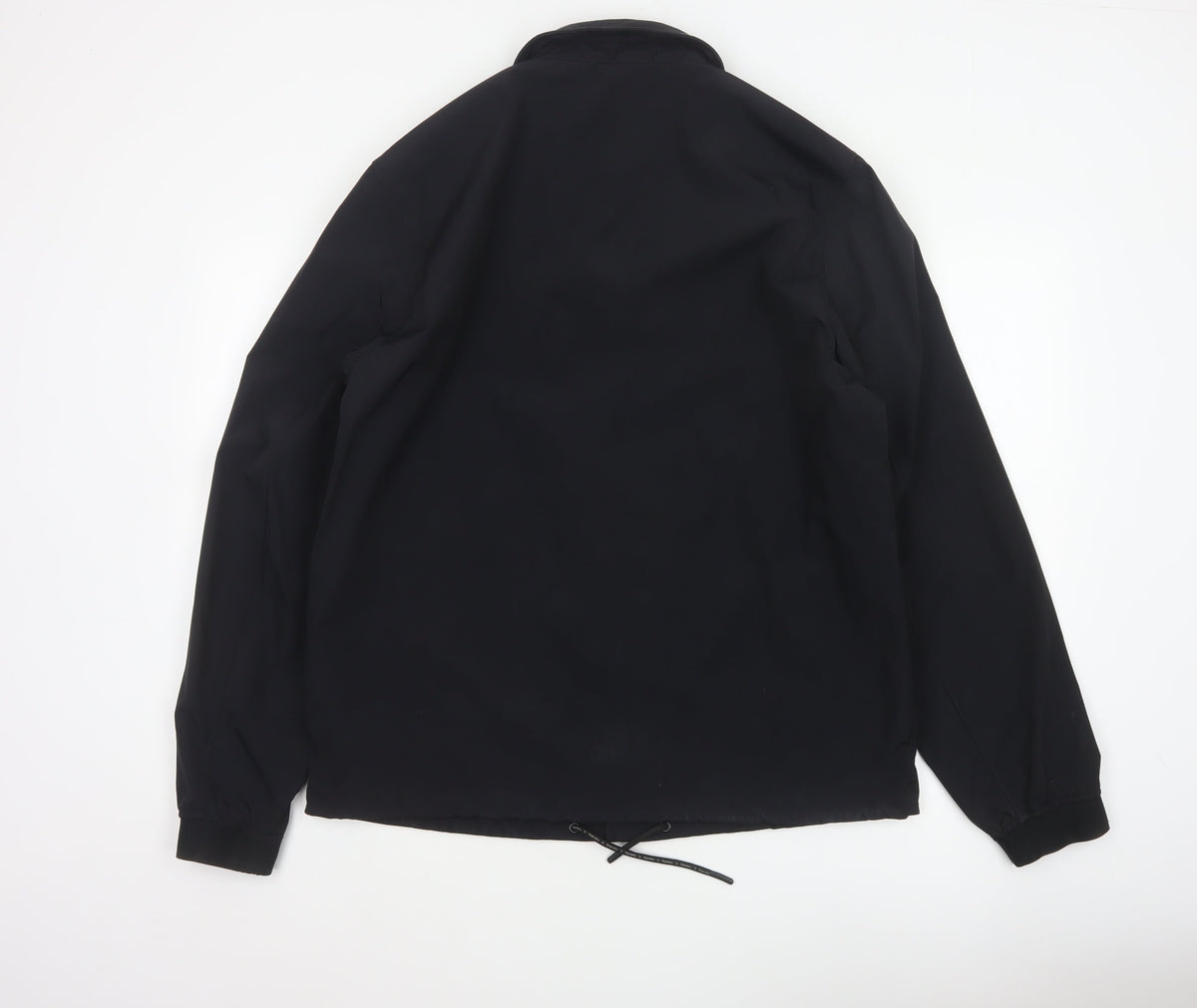 Superdry Men’s Black XL Basic Snap Coach Jacket Logo Collared