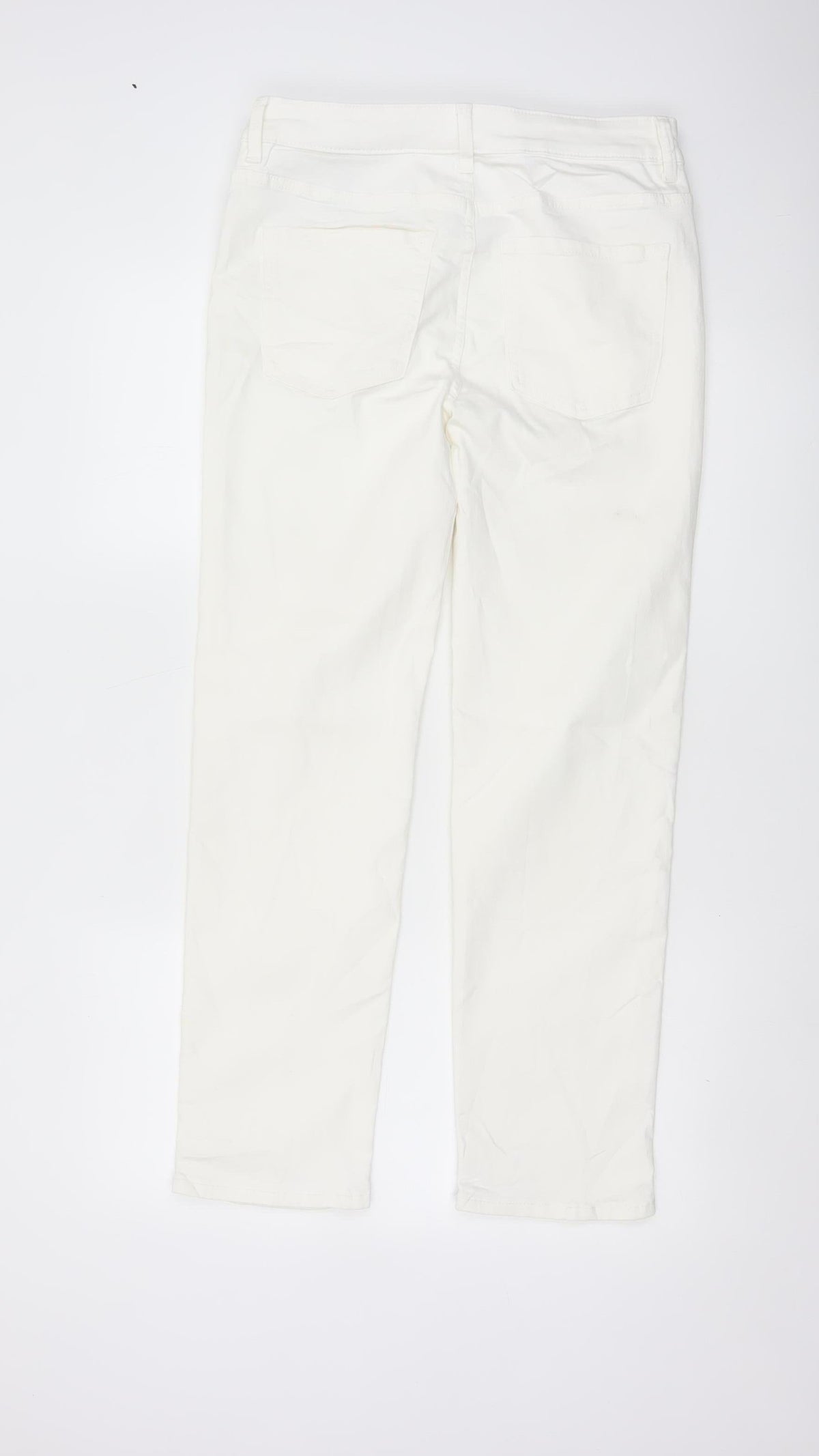 Marks & Spencer Women's White Sienna Straight Jeans UK 12 Short