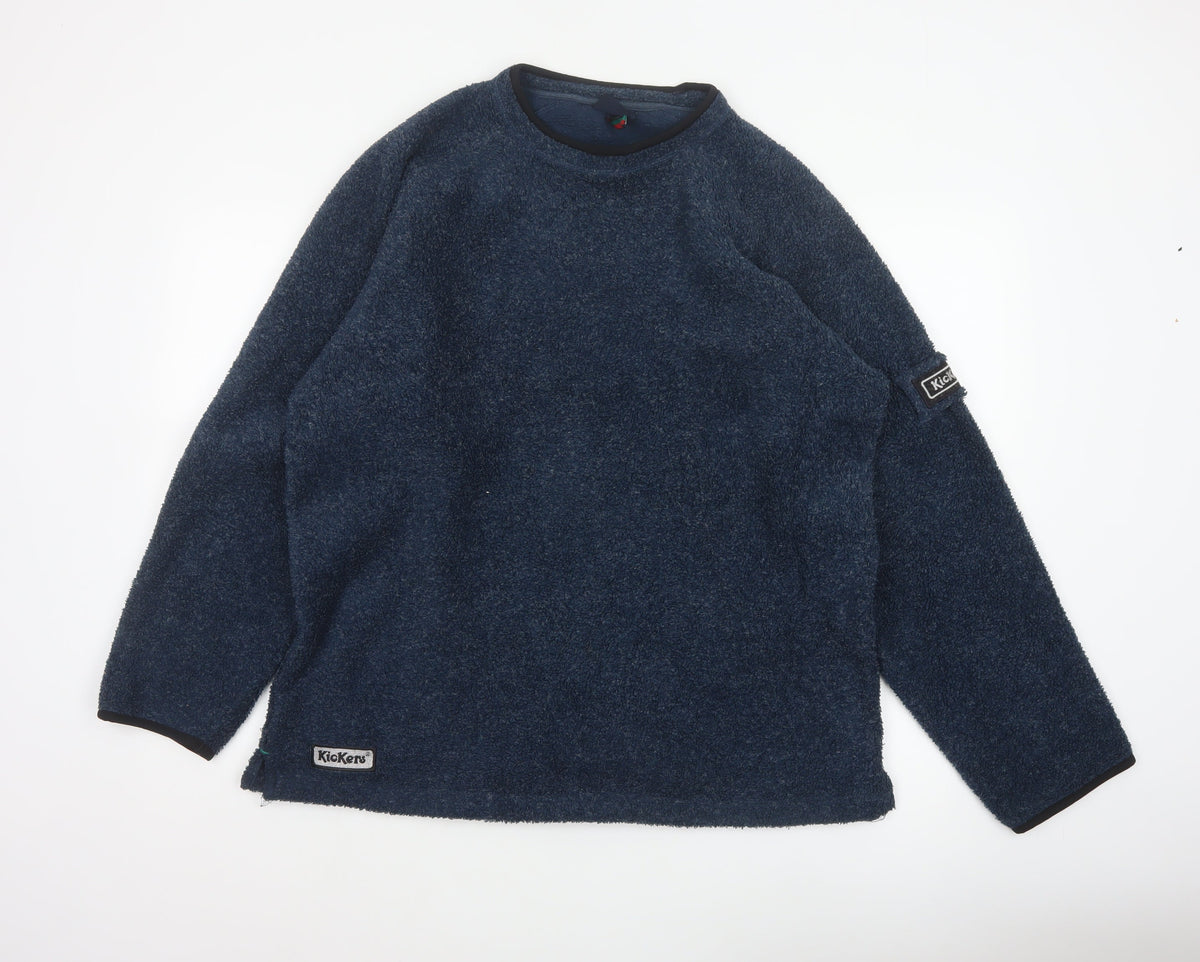 Kickers Men’s Blue M Fleece Crew Neck Pullover Sweatshirt Logo