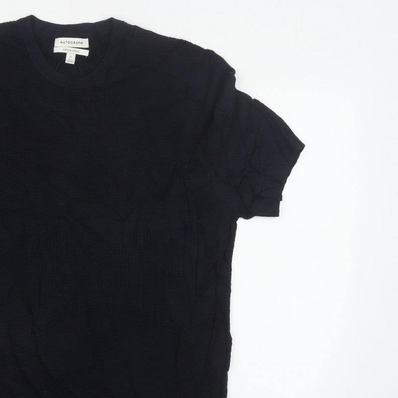 Autograph Men's Black XL Cotton Modal Knit T-Shirt Crew Neck