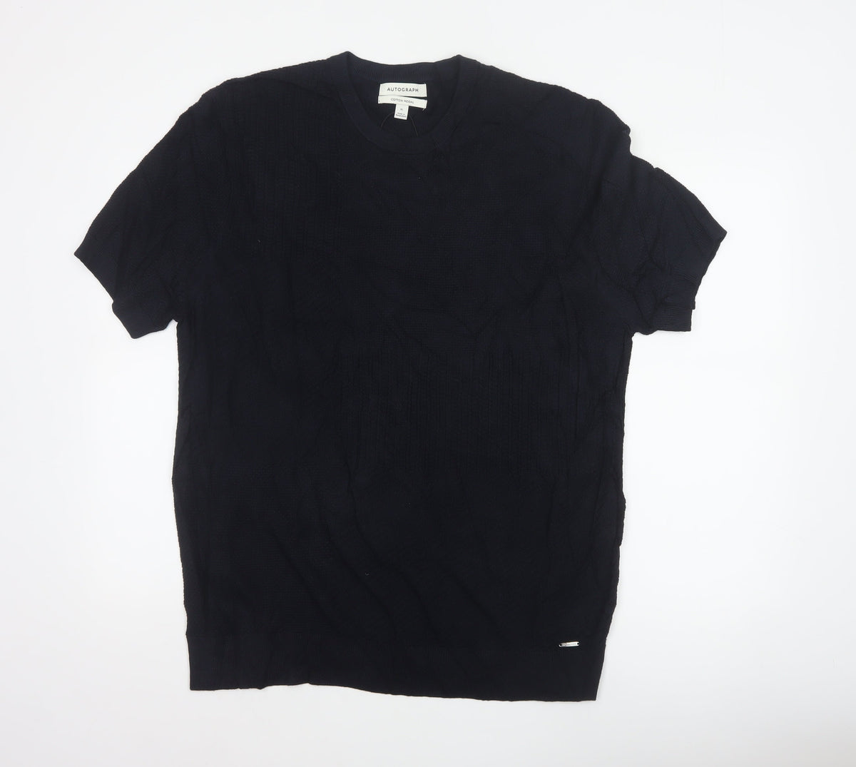 Autograph Men's Black XL Cotton Modal Knit T-Shirt Crew Neck