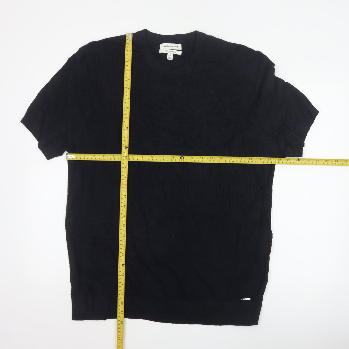 Autograph Men's Black XL Cotton Modal Knit T-Shirt Crew Neck