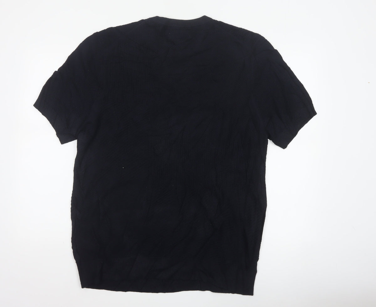 Autograph Men's Black XL Cotton Modal Knit T-Shirt Crew Neck
