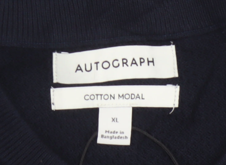 Autograph Men's Black XL Cotton Modal Knit T-Shirt Crew Neck