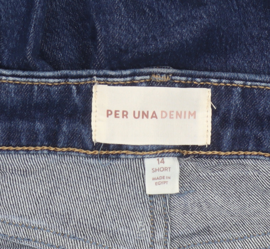 Marks & Spencer Per Una Women Blue UK 14 Short Tapered High Rise Jeans