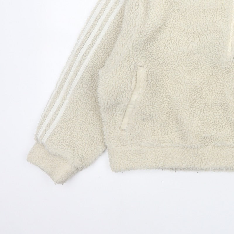 adidas Women Ivory UK 8 Sherpa Fleece 1/4 Zip Sweatshirt