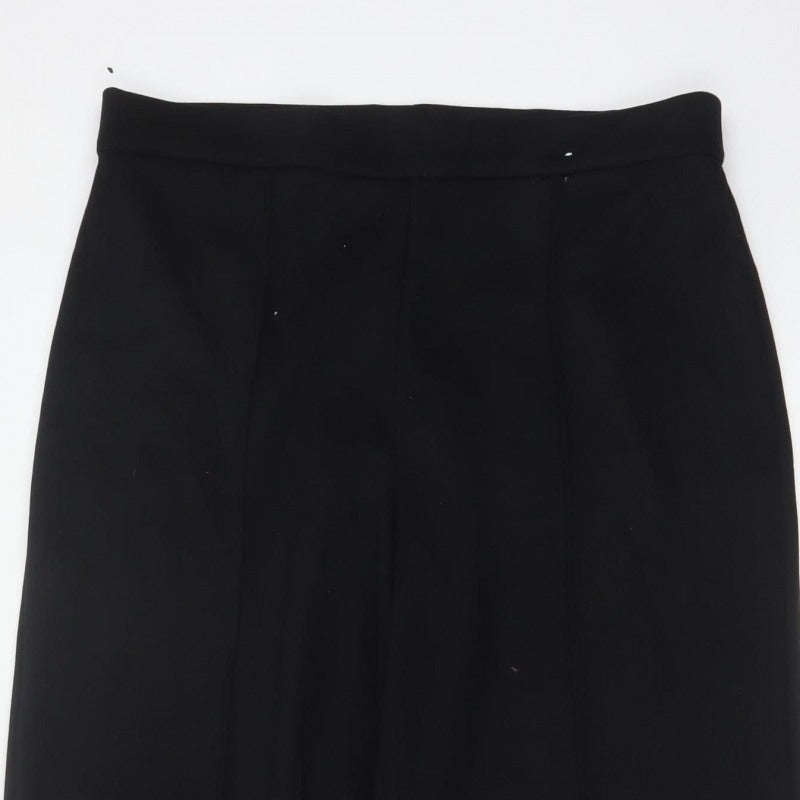 M&S Women’s Black Size 14 Regular Wide Leg Smart Trousers