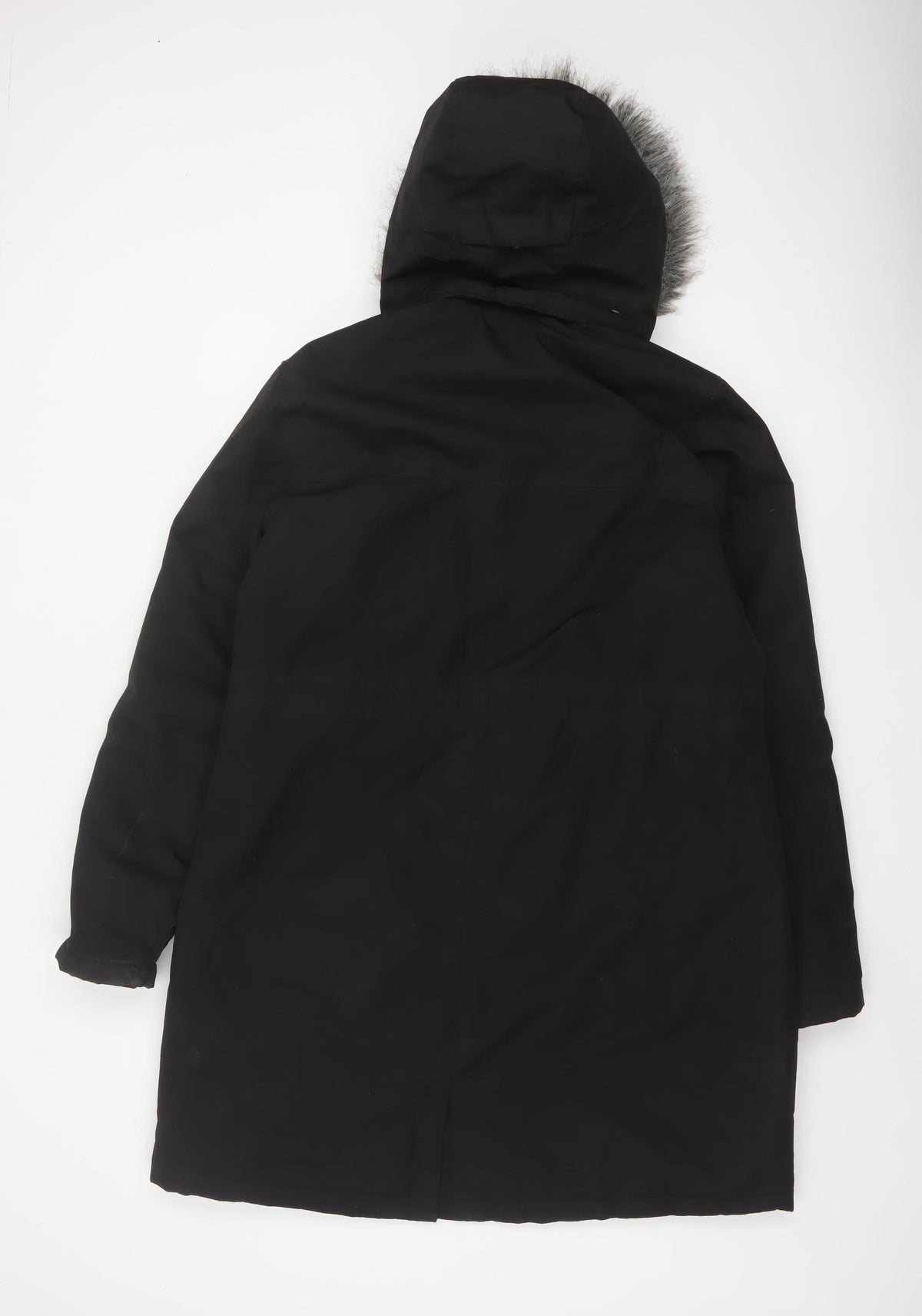 Regatta Women Black UK 16 Long Padded Fur Trim Parka Coat