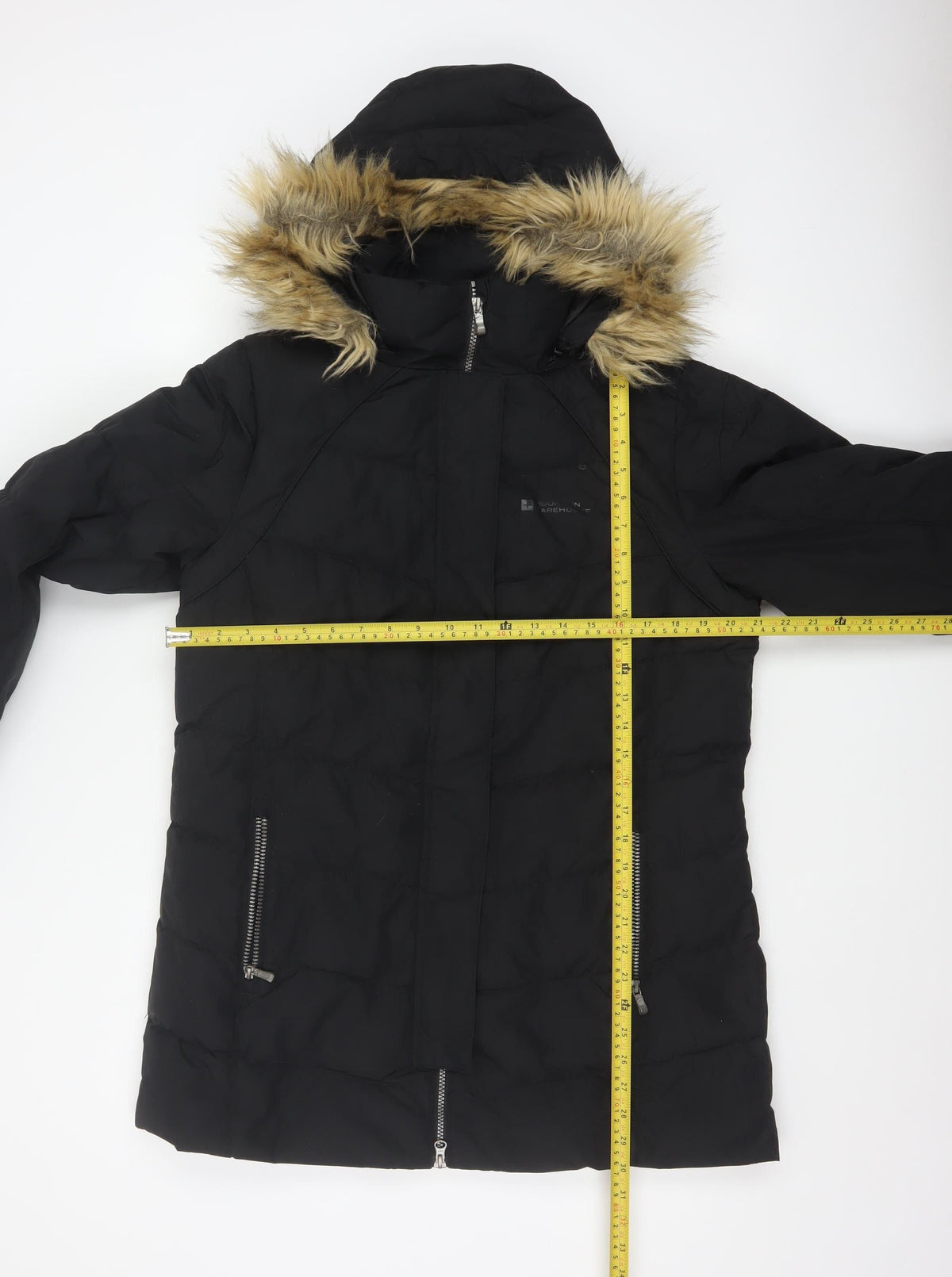 Mountain Warehouse Women Black UK 14 Down Filled Faux Fur Hood Parka Coat
