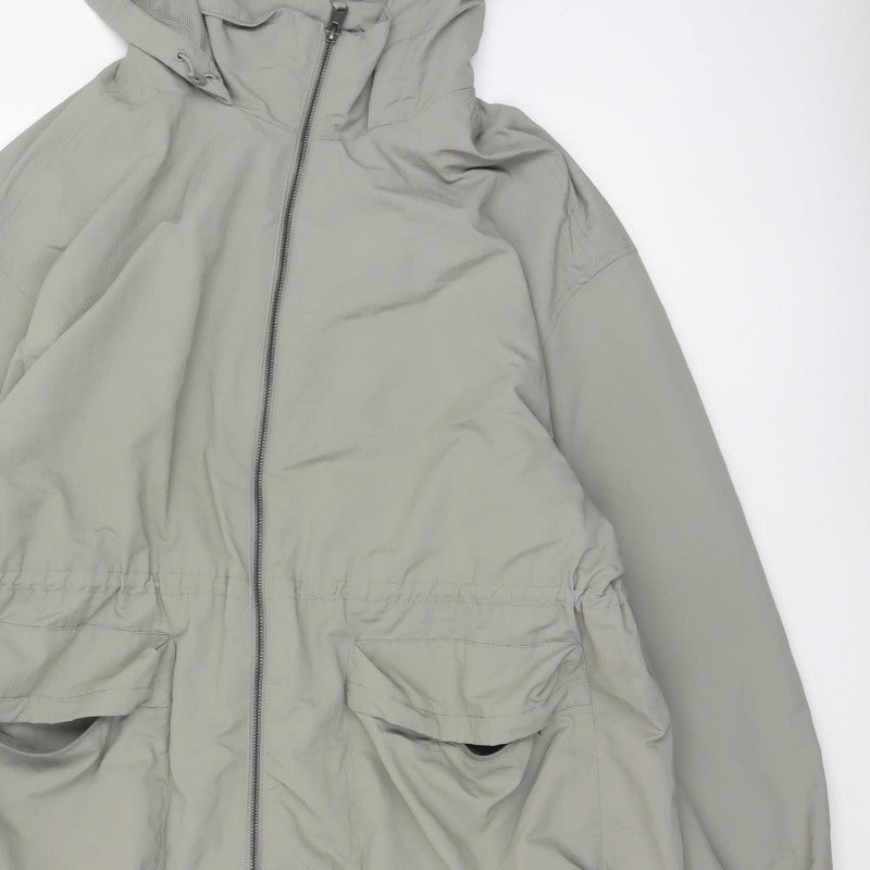 Marks and Spencer Women Grey Size 20 Long Hooded Shower Resistant Parka
