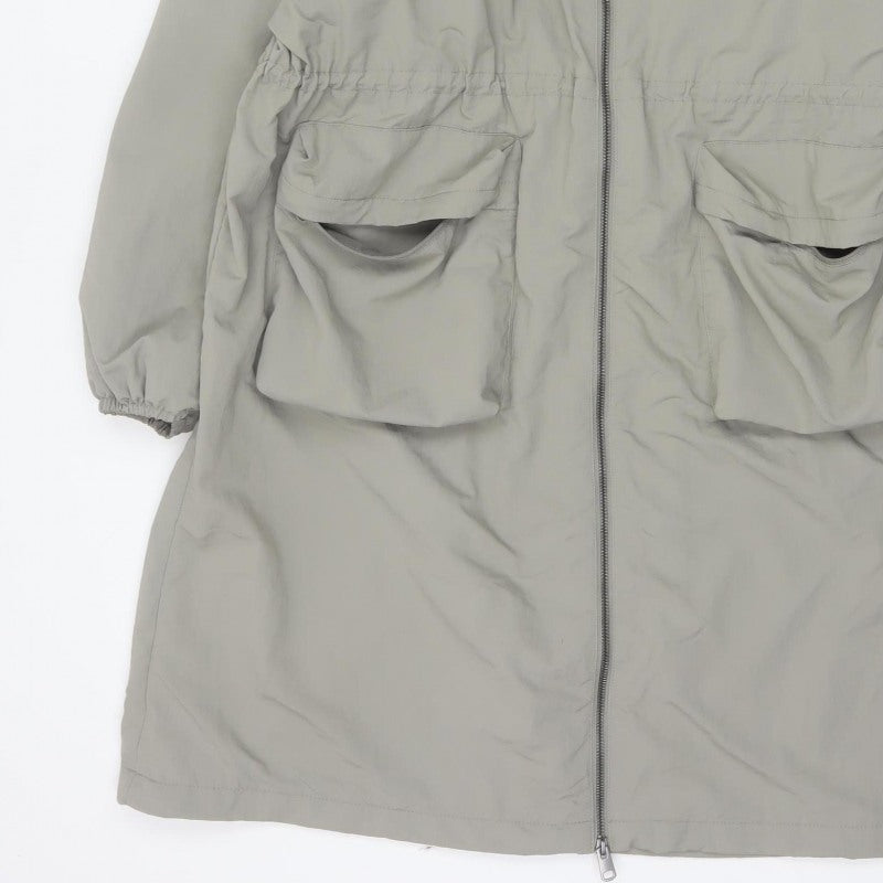 Marks and Spencer Women Grey Size 20 Long Hooded Shower Resistant Parka