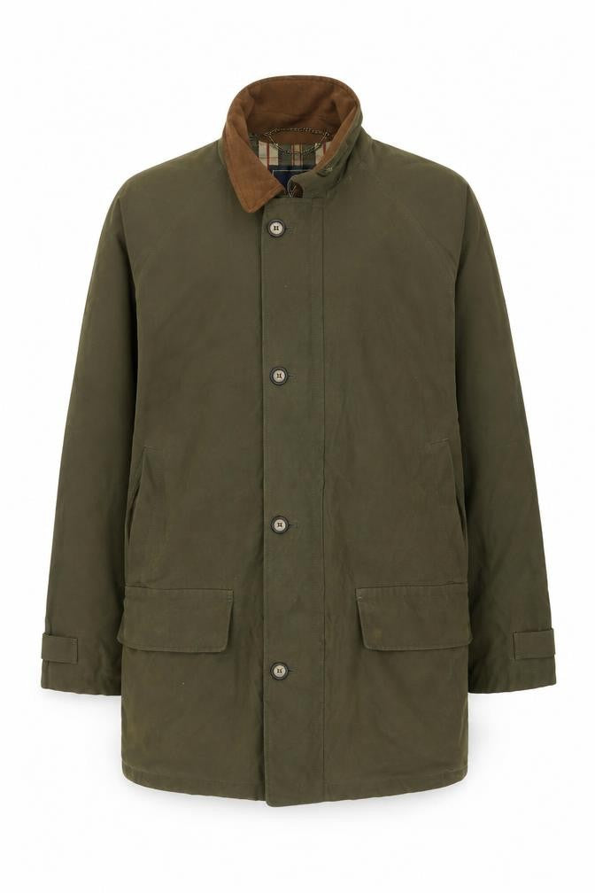 P.G. Field Men’s Green L Rain Coat Cotton Blend Outdoor Jacket