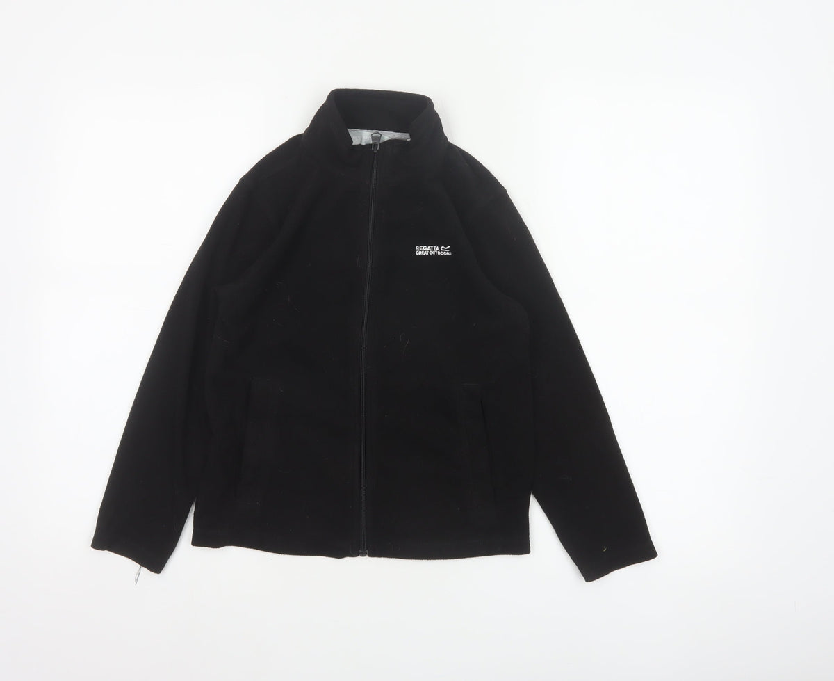 Regatta Boys Black 9-10 Years Fleece Basic Jacket Full Zip