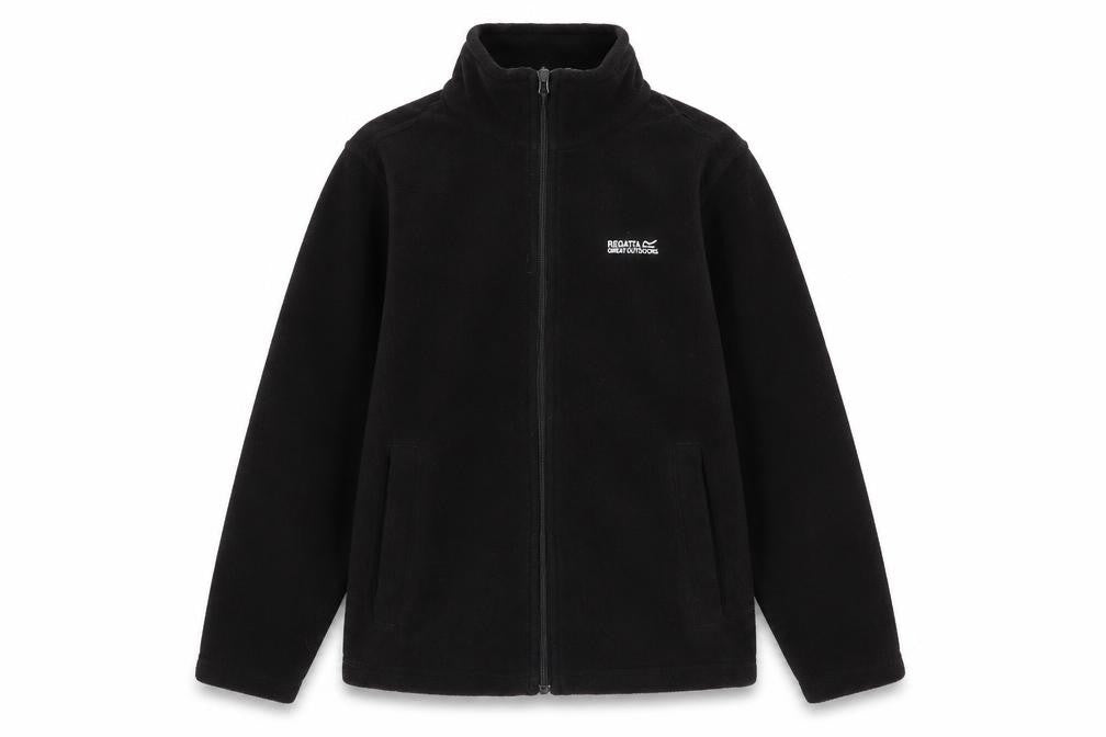 Regatta Boys Black 9-10 Years Fleece Basic Jacket Full Zip