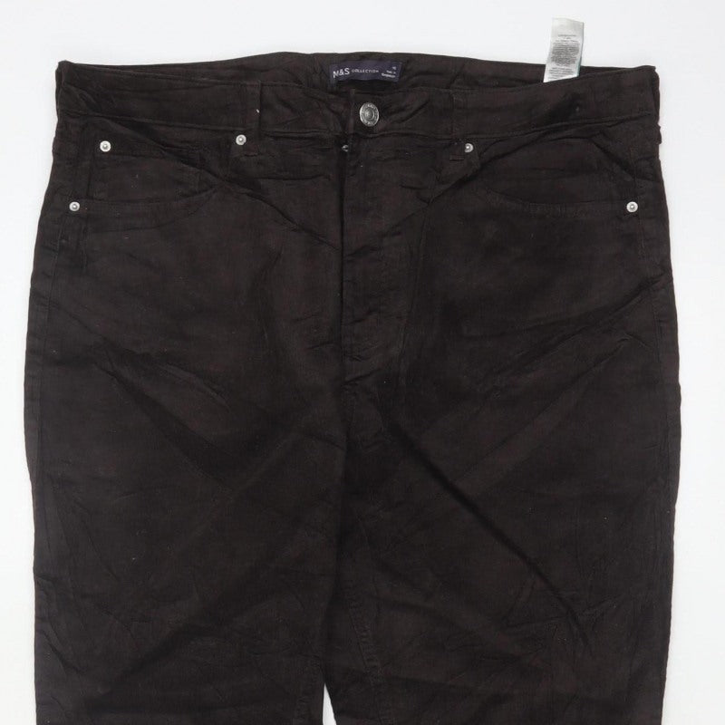 Marks & Spencer Women’s Black Size 18 Stretch Corduroy Trousers