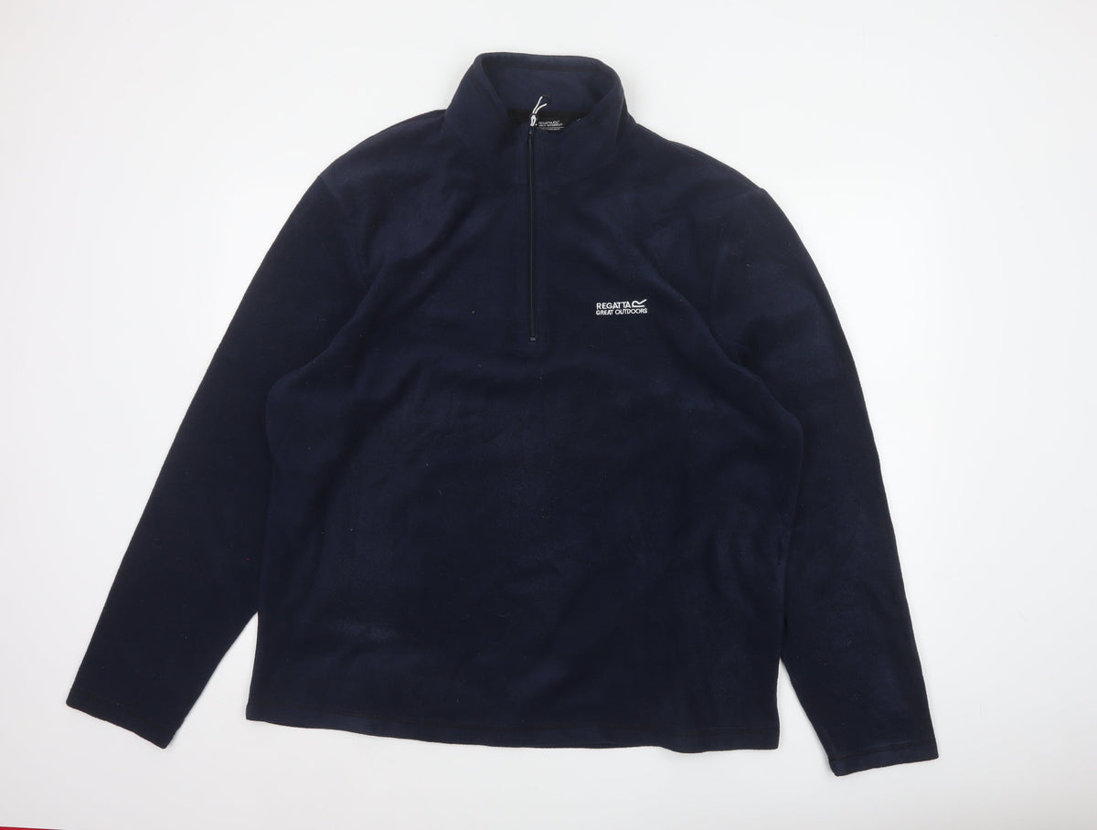 Regatta Men’s Blue 2XL 1/4 Zip Fleece Pullover Sweatshirt Outdoor