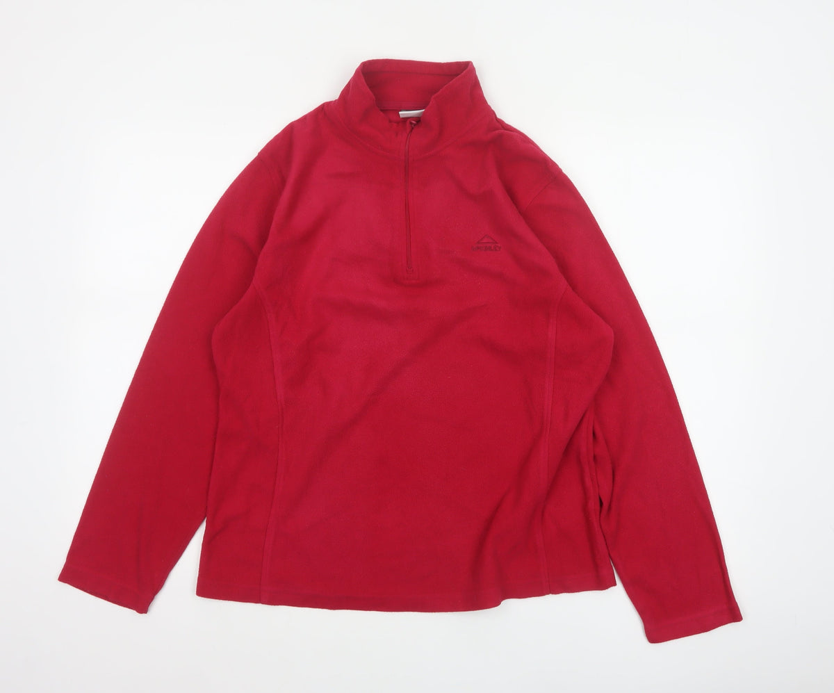 McKinley Women’s Red UK 16 1/2 Zip Fleece Pullover Sweatshirt