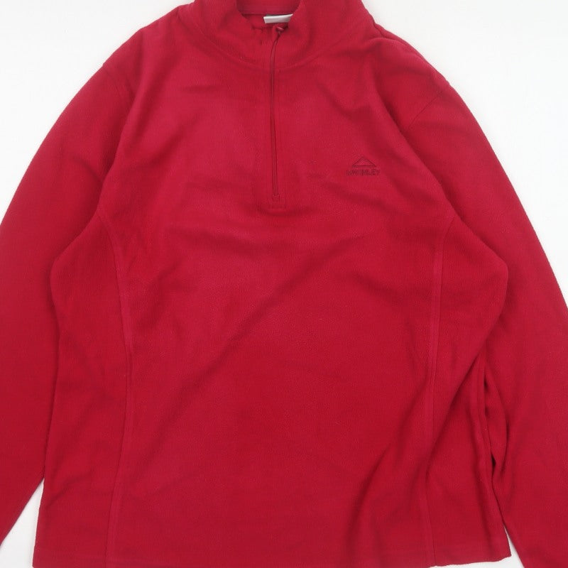 McKinley Women’s Red UK 16 1/2 Zip Fleece Pullover Sweatshirt