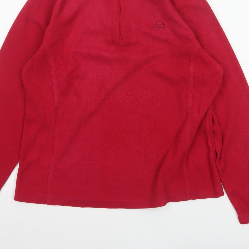 McKinley Women’s Red UK 16 1/2 Zip Fleece Pullover Sweatshirt