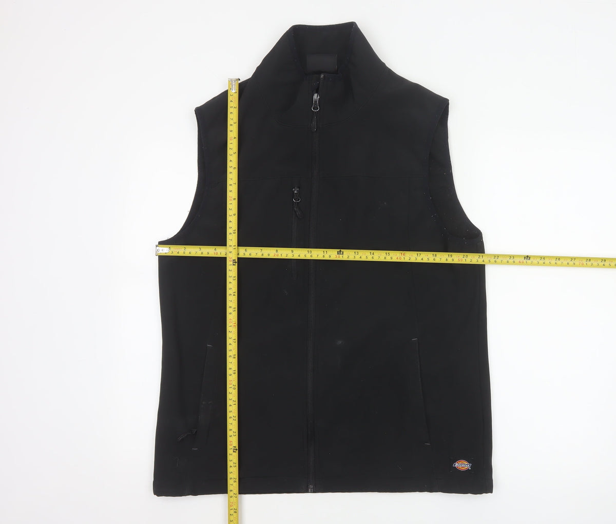 Dickies Men Black L Soft Shell Bodywarmer Workwear Zip Waistcoat