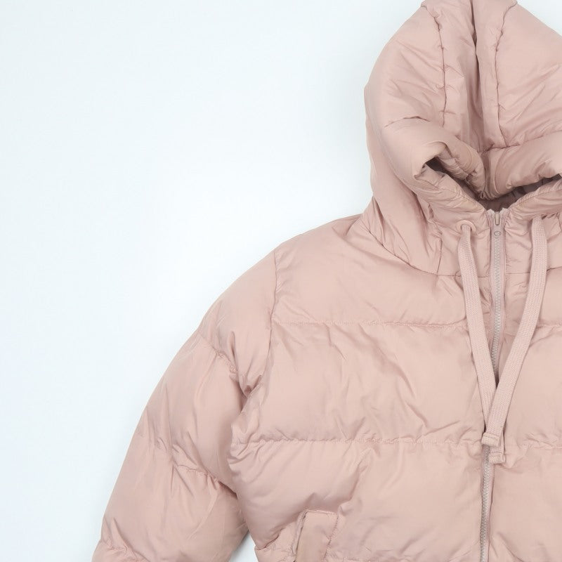 Threadbare Women Pink UK 12 Petite Hooded Puffer Jacket Quilted