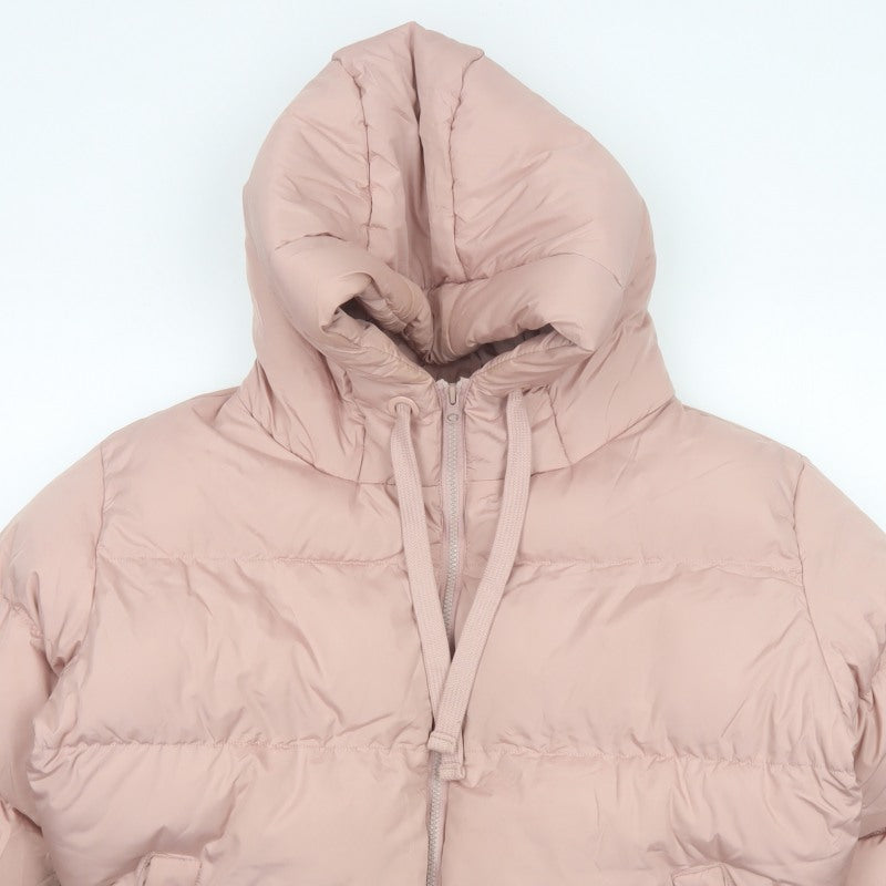 Threadbare Women Pink UK 12 Petite Hooded Puffer Jacket Quilted