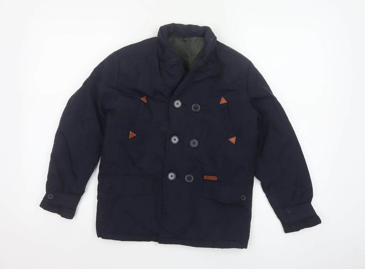 Ben Sherman Boys Blue 8-9 Years Double-Breasted Padded Pea Jacket