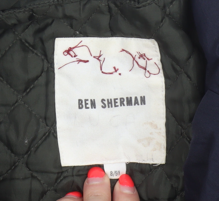 Ben Sherman Boys Blue 8-9 Years Double-Breasted Padded Pea Jacket
