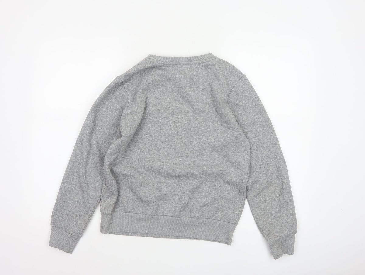 Converse Boys Grey 12-13 Years Logo Graphic Fleece Pullover Sweatshirt