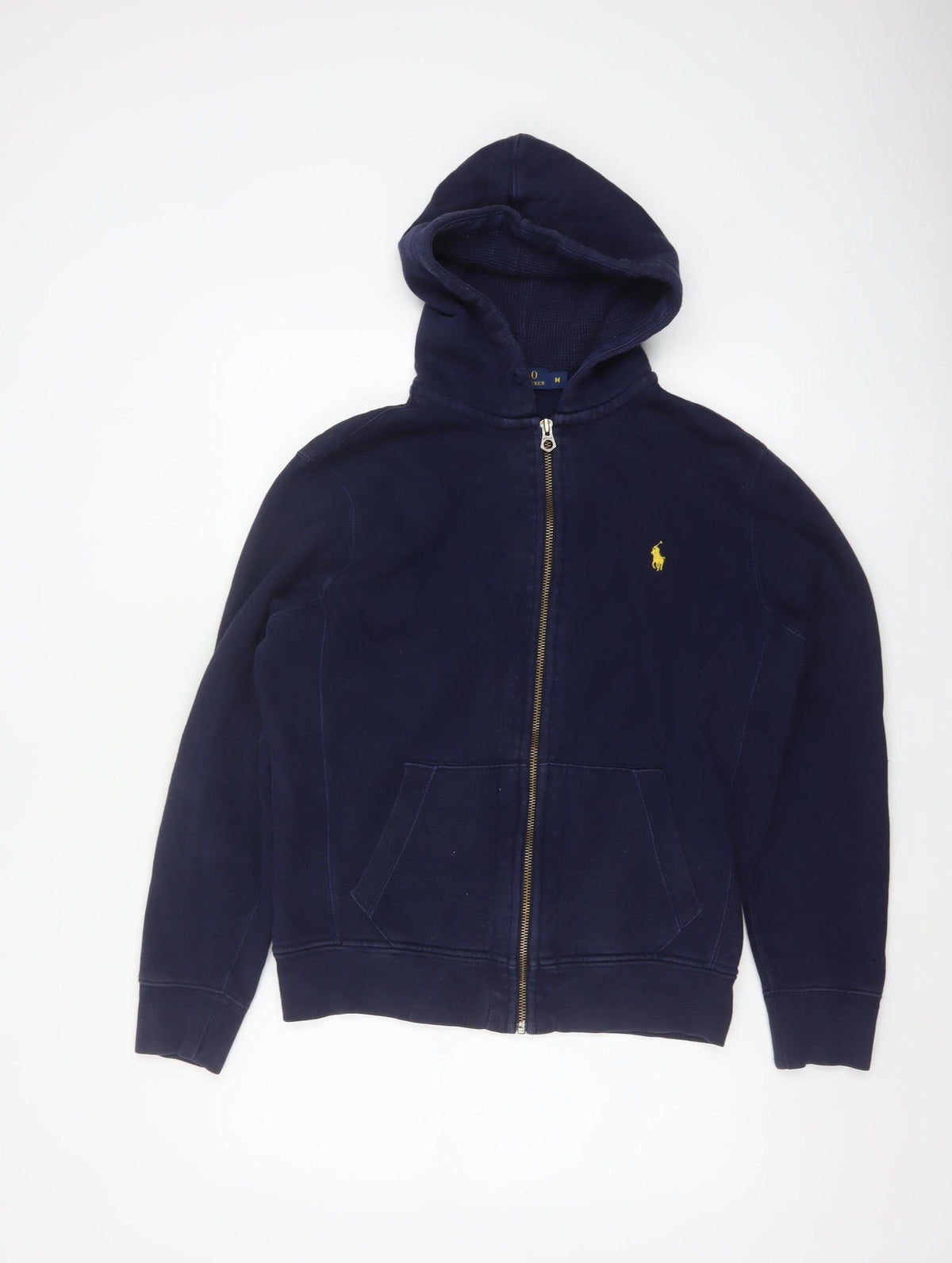 Polo Ralph Lauren Teens Blue M Full Zip Hoodie Logo Cotton Blend