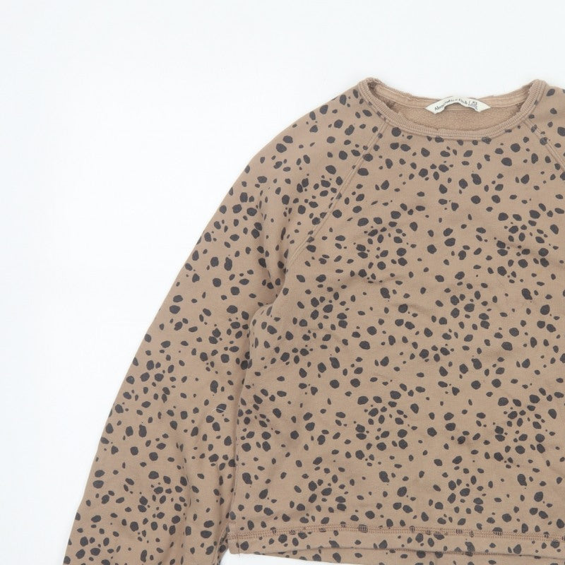 Abercrombie & Fitch Women’s Beige Animal Print XS Pullover Sweatshirt