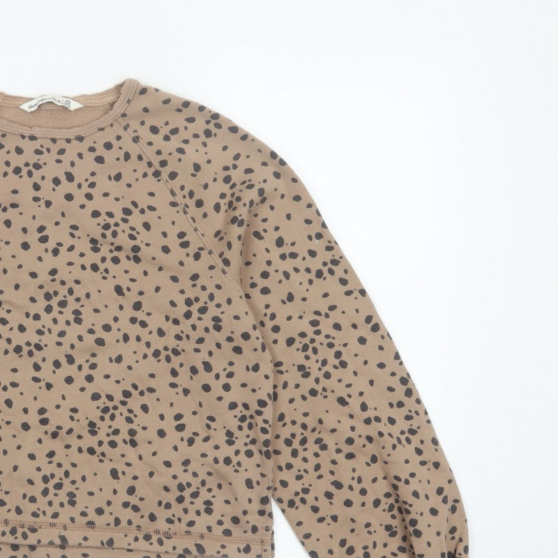 Abercrombie & Fitch Women’s Beige Animal Print XS Pullover Sweatshirt